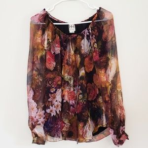 HauteHippe Floral Silk Blouse